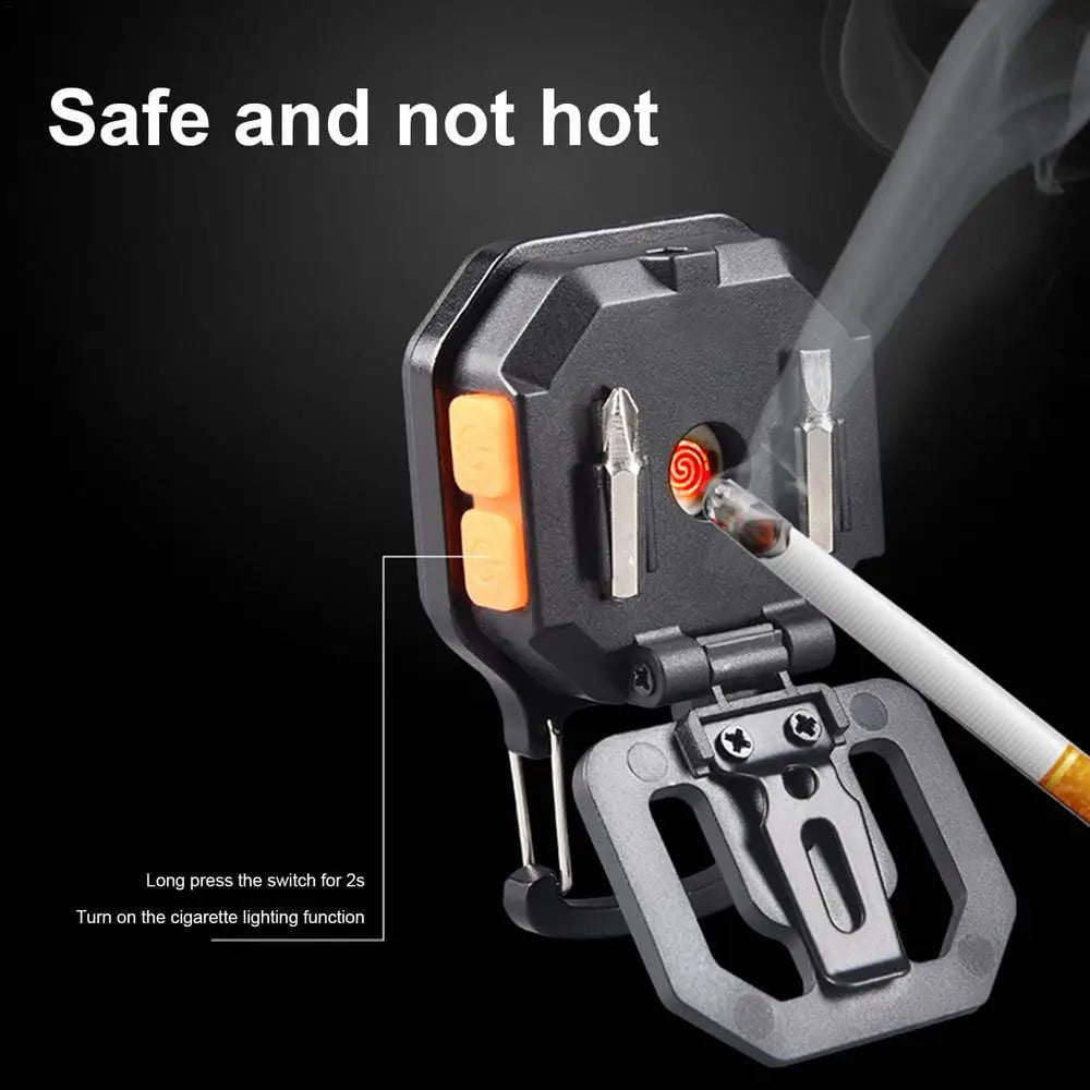 Акумуляторний LED ліхтарик LL-201-COB Li-Ion акумулятор, магніт, карабін, прикурювач, викрутка, Type-C