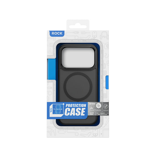 Rock Guard Metal Lens Frame Series TPU Case with Magsafe iPhone 17 Pro Max — Gray