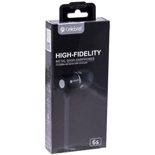 Навушники з мікрофоном 3.5mm Celebrat C6 — Black