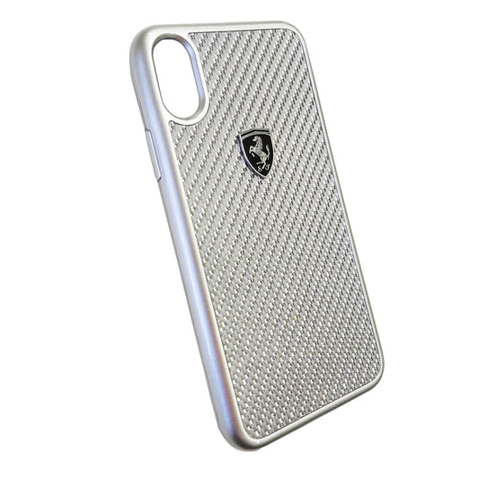Накладка Чехлы Ferrari Heritage Real Carbon Hard Case iPhone X ; Xs Silver