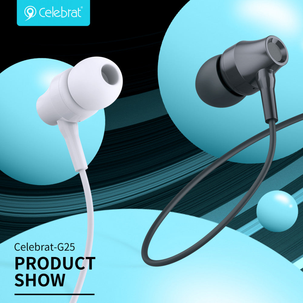 Навушники з мікрофоном 3.5mm Celebrat G25 — Black