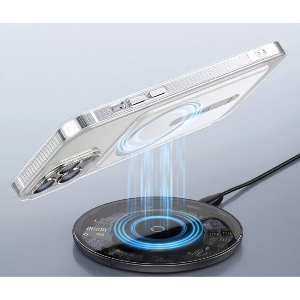 Накладка Чохли Baseus (ARCX000002) Magnetic Phone Case with Bracket For iP13 6.1inch 2021 — ARCX000002 Transparent