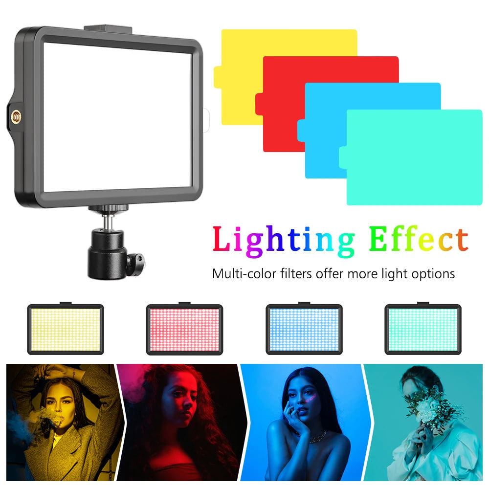 Лампа видеосвет LED 20 cm 8" VIVA VL8 | 4 color filters | 120 Lights | USB | 15W,5V