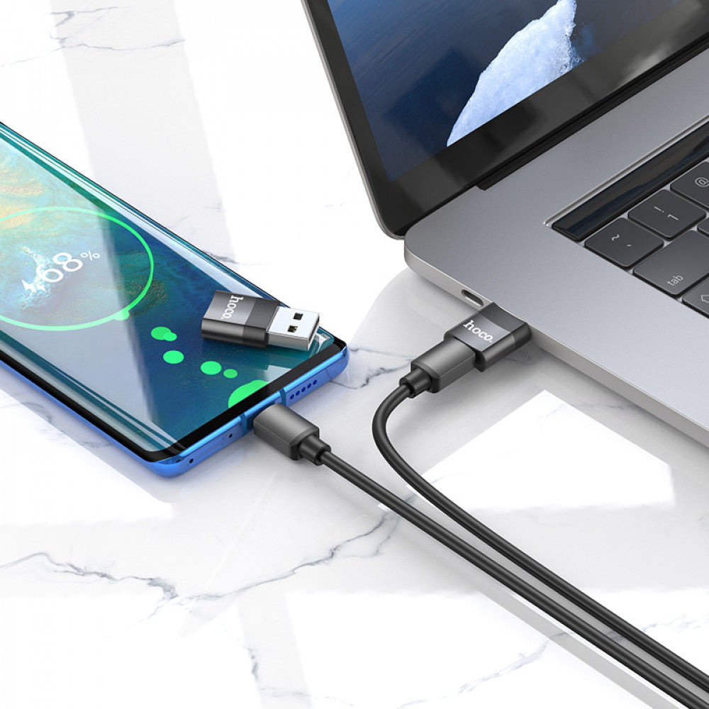 Adapter USB A До USB C Hoco UA17 — Black