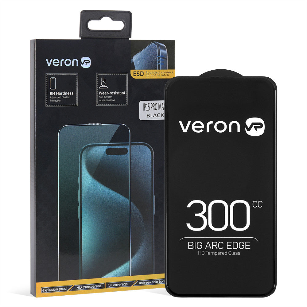 Захисне скло Veron ESD Big ARC edge — iPhone 16 Pro Max Black