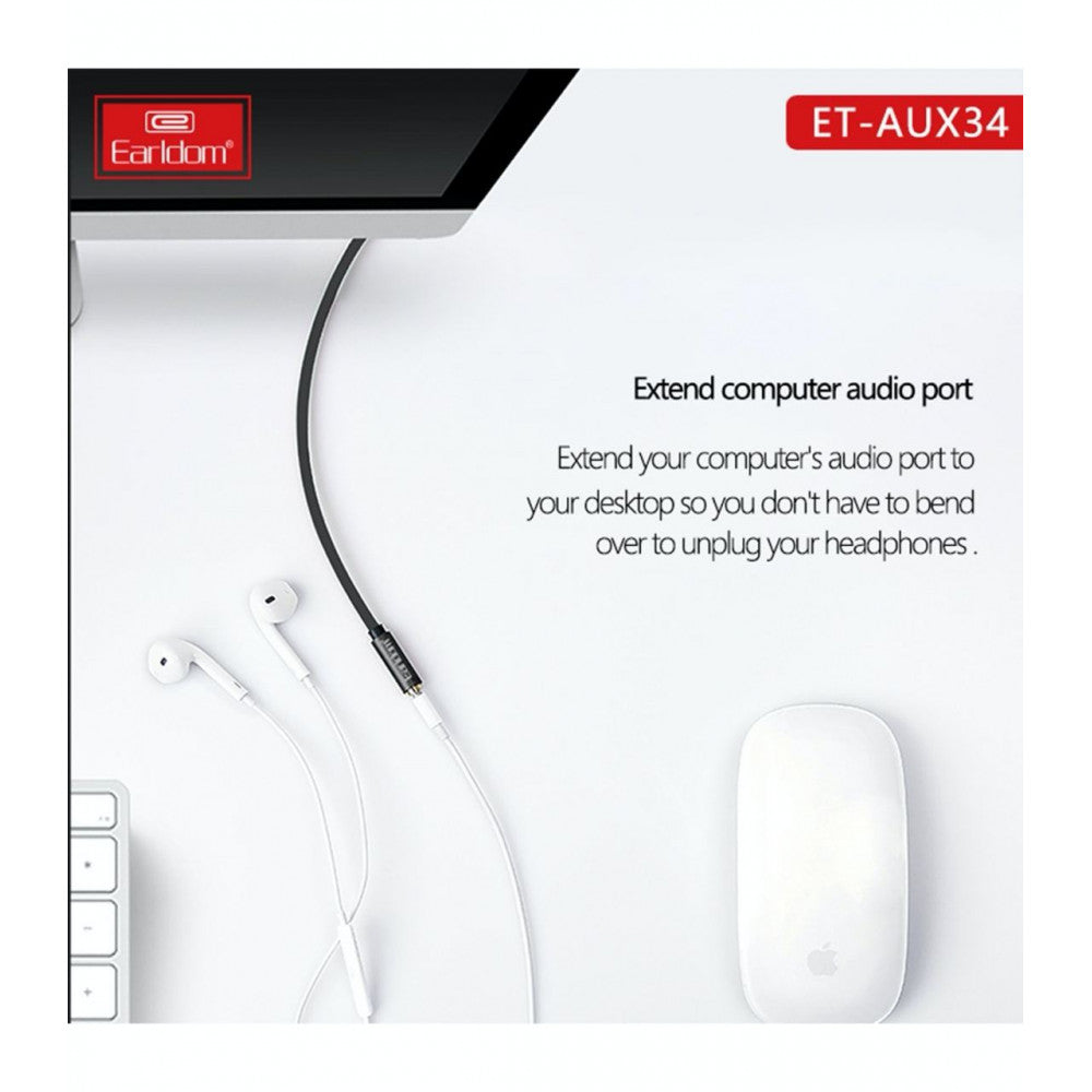 Кабель Aux (1m) - Earldom ET-AUX34 - Black