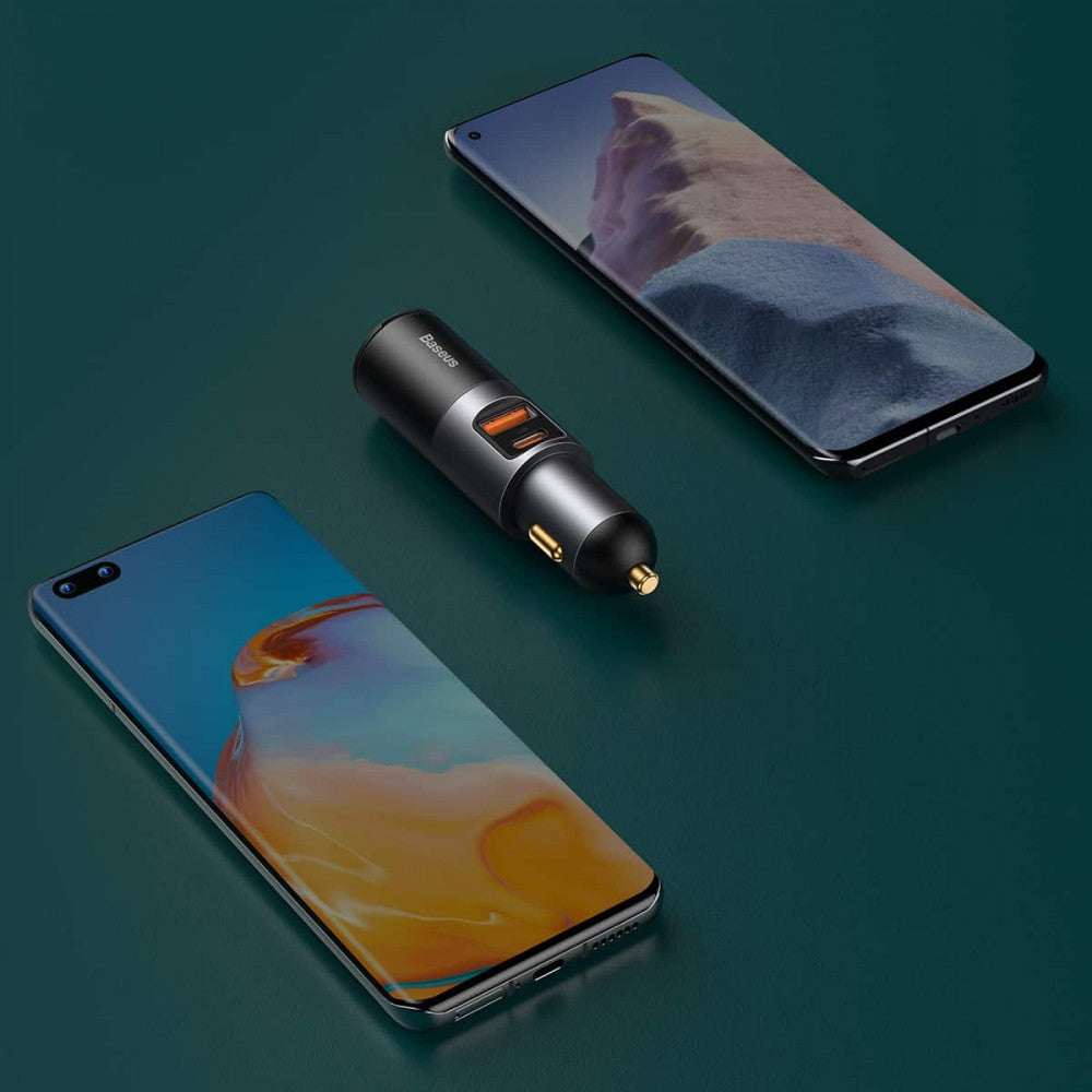 Car Charger 120W 1U 1C Baseus (CCBT-C0G) Share Together Fast Charge with Cigarette Lighter Expansion Port Gray