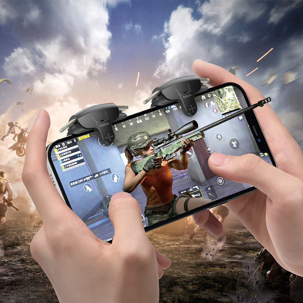 Игровые триггеры Хоко ГМ6 Пульс дикого волка, для смартфонов 4–7″, 4 уровня скорости, микро-USB — Черный & Серый