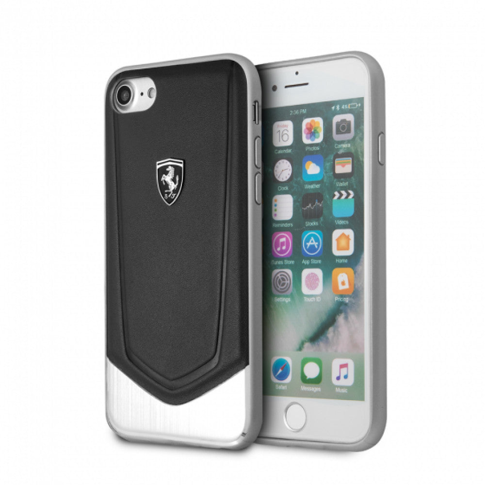 Накладка Чехлы Ferrari Heritage Aluminium V Stripe Hard Case iPhone 7 ; 8 Black