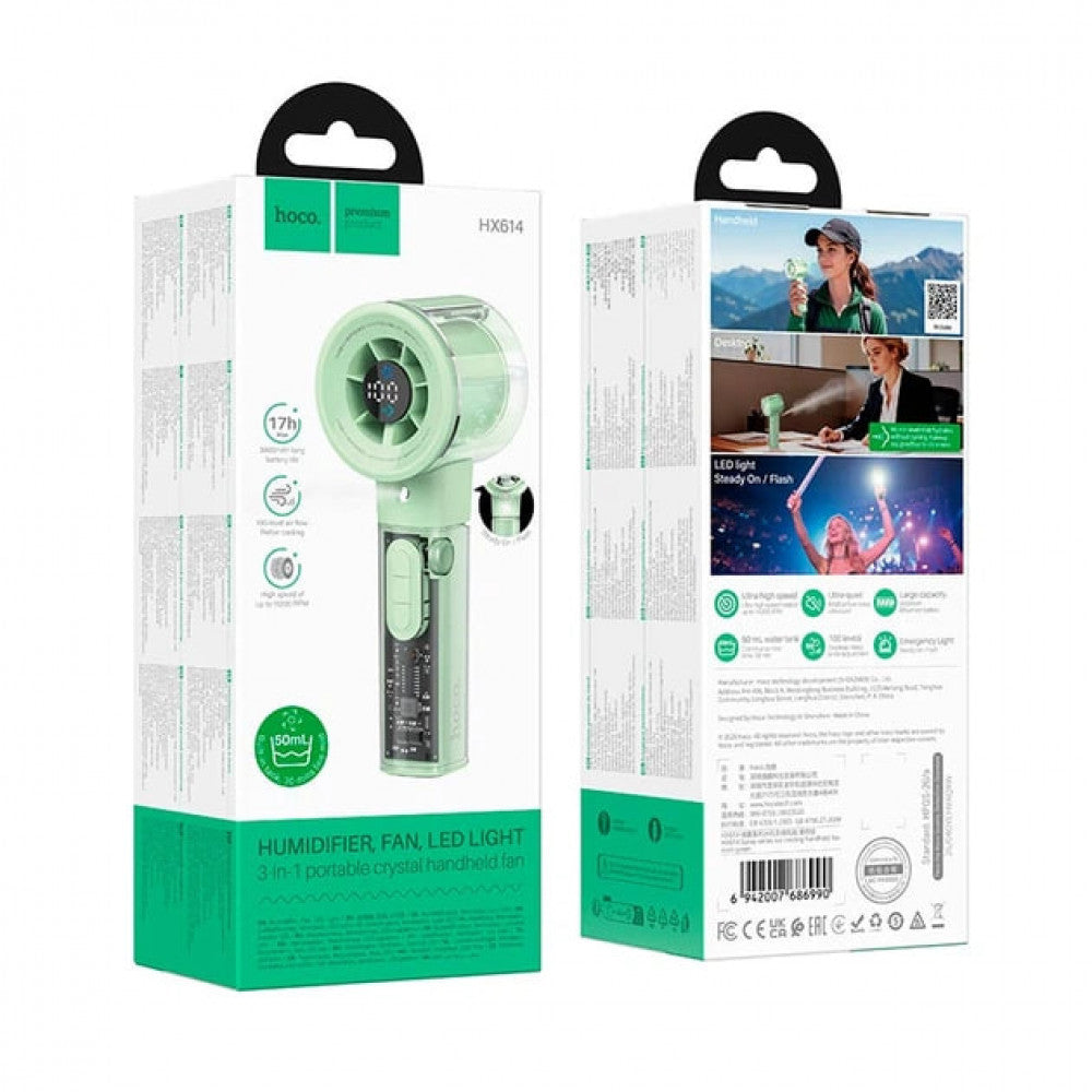 Портативный мини-вентилятор Hoco HX614 - Green