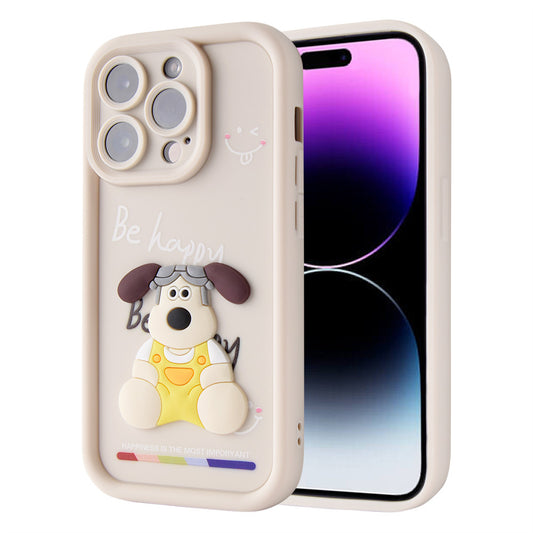 Be happy silicon Case — iPhone 15 Pro — Dog