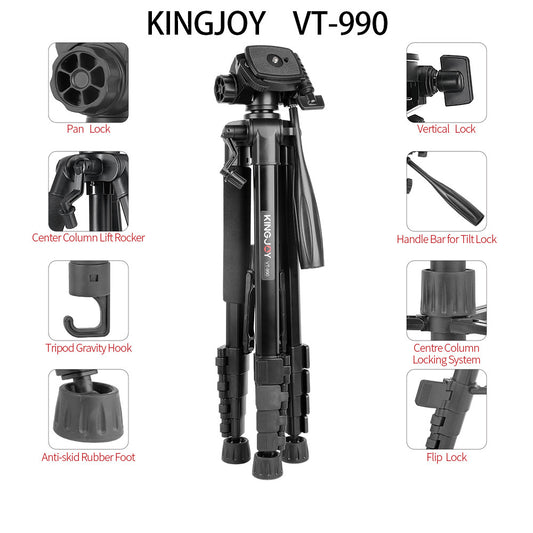 Штатив Штатив KingJoy VT-990S, многофункциональный, 1,70м, ¼