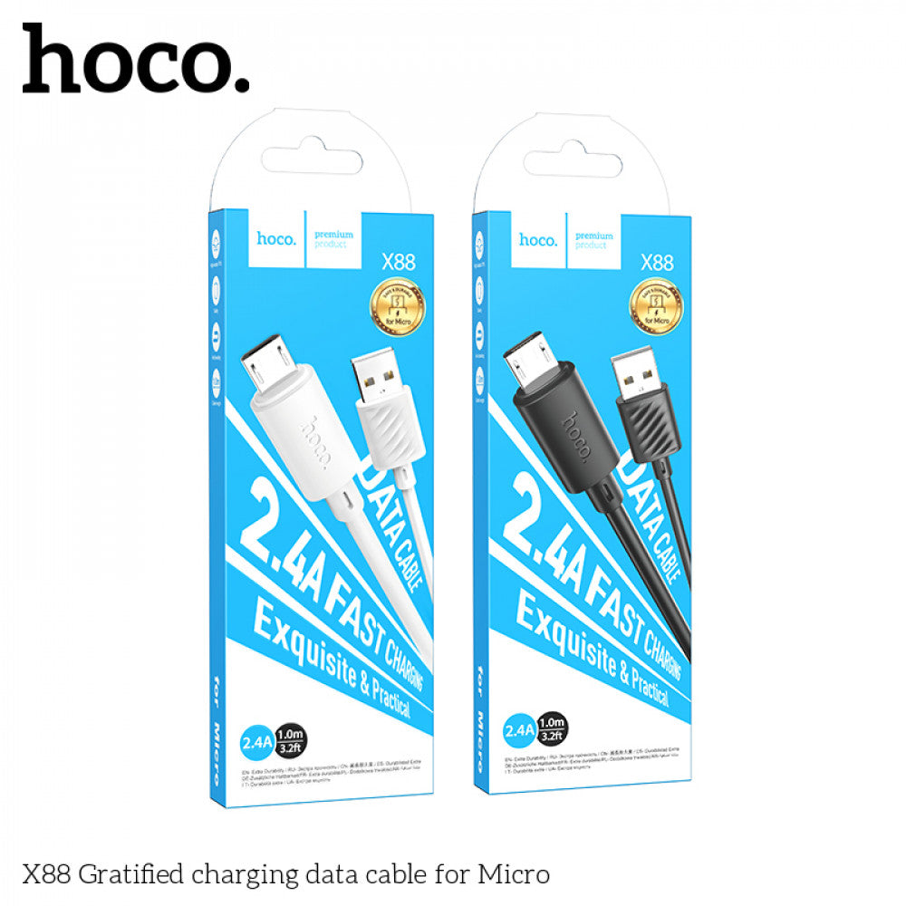 Кабель Micro 2.4A (1m) — Hoco X88 — White