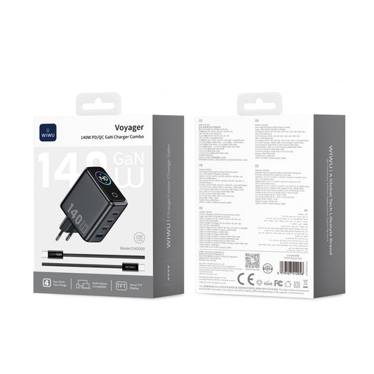 Home Charger | 140W | GaN | 3 PD3.0 | QC3.0 — Wiwu CHG200
