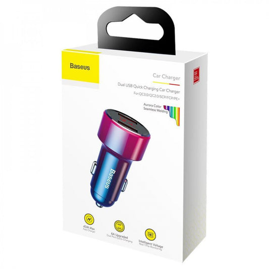 Car Charger 45W 2U Digital Display Baseus (CCMLC20A) Magic Series Dual QC для Intelligent Quick Charging — CCMLC20A-09 Red