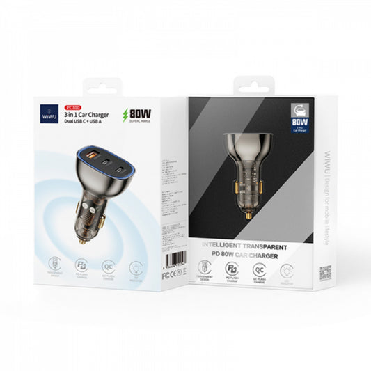 Car Charger 30W 2 PD QC3.0 WiWU PC700 - Black