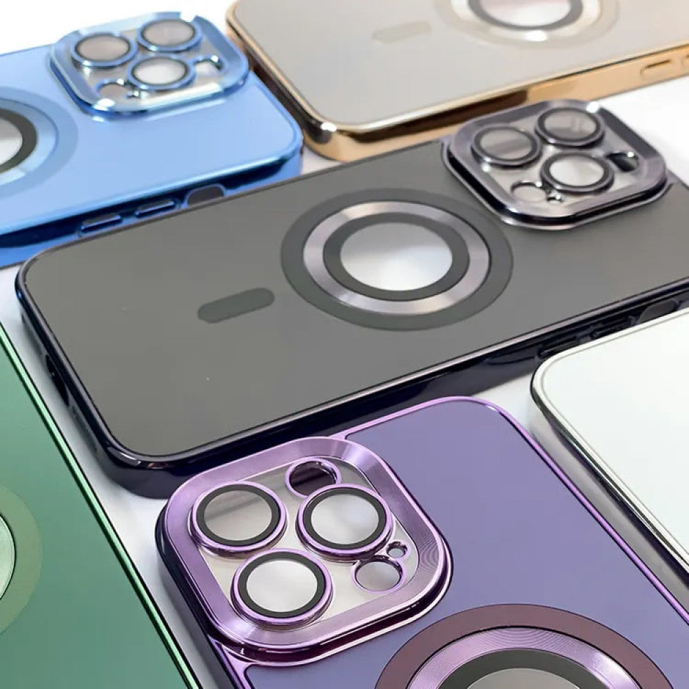 Накладка Чохли Electroplate Matte Case With Magsafe iPhone 15 Pro Max — Gray