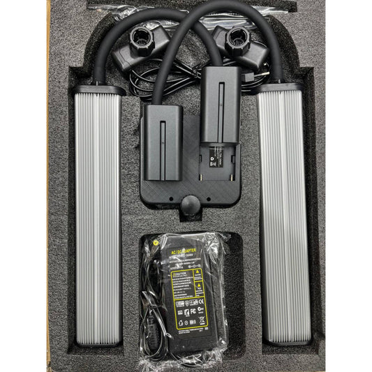 Лампа LED видео комплект HD-D2 45W 112 pcs white 112 pcs yellow 3200K-5600K + 2 holder (комплект акб 4400 mah 2 pcs)