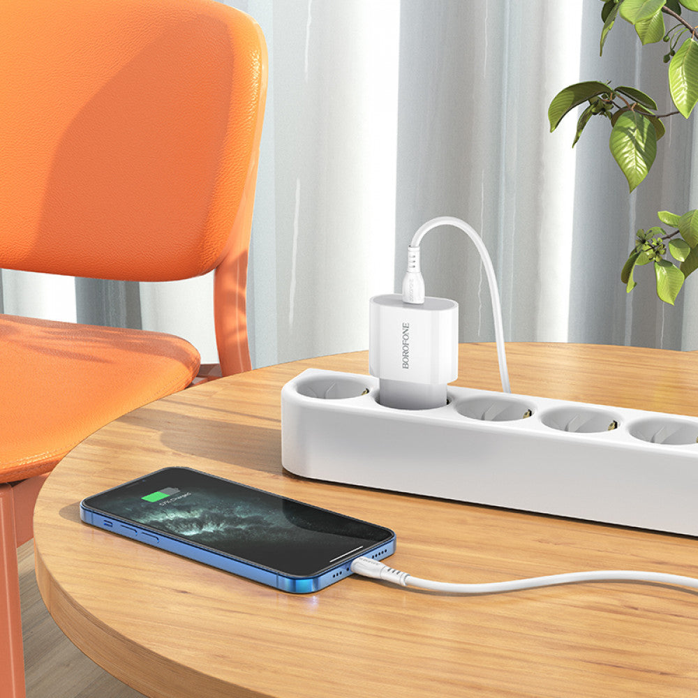 Home Charger 2.1A PD3.0 C для Lightning Cable (1m) Borofone BA61A — White