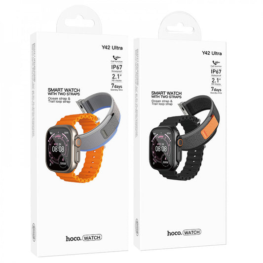Smart Sports Watch (Call Version) Hoco Y42 Ultra — Titanium gold