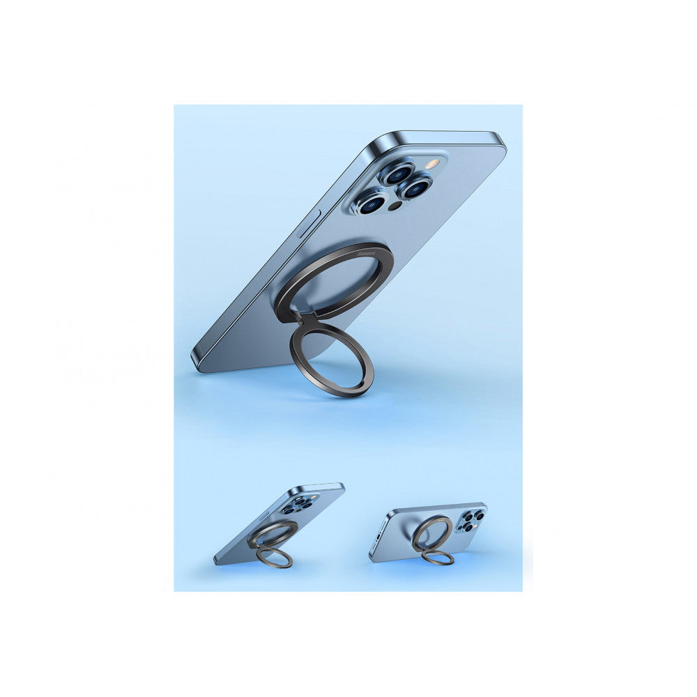 Foldable Metal Ring Stand - Baseus (SUCH0000) Halo Series (Single-ring - SUCH000013 Grey