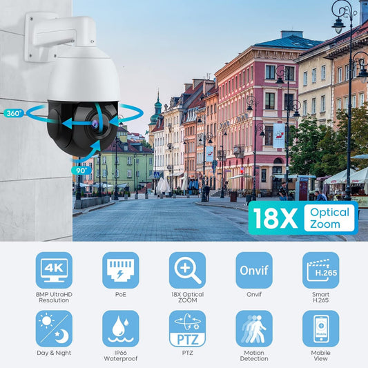 Возвратная PoE IP-камера ПТ-ИП54F, 8 Мп, IP66