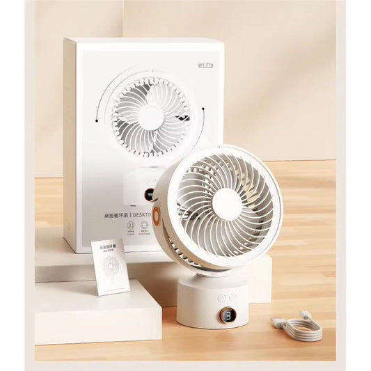Портативный мини вентилятор WT-F70 White - 4000 mAh