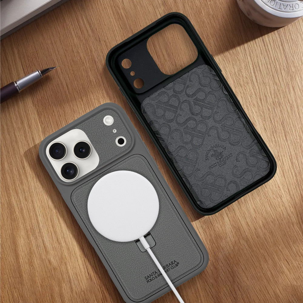 Накладка Чехлы Polo Primo Leather Case iPhone 17 Pro Max — Titanium Grey