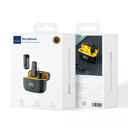 Беспроводной микрофон для телефона USB C+Lightning — Wiwu Wi-WM003