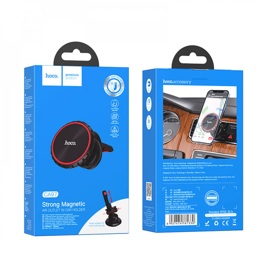 Автотримач магнітний на повітропровід - Hoco CA97 - Black