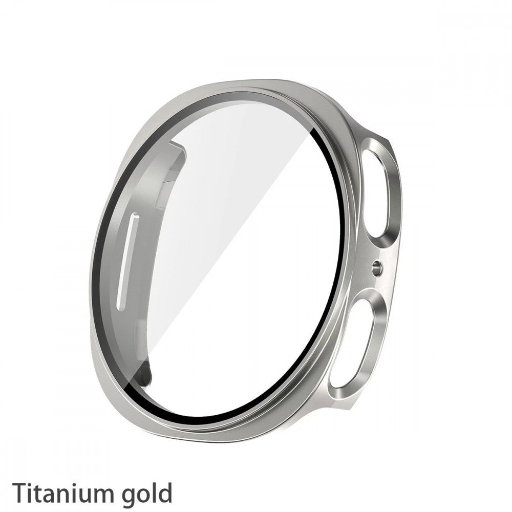 Чехол с защитным стеклом PC Glass Watch 8 44 mm — Grey&Gold