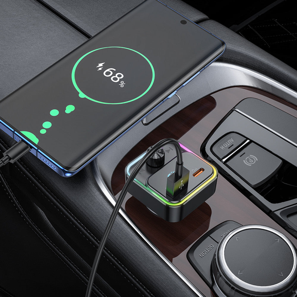 Fm Transmitter MP3 | Car Charger | 3.0A | PD30W | 1U — Hoco E81 — Black
