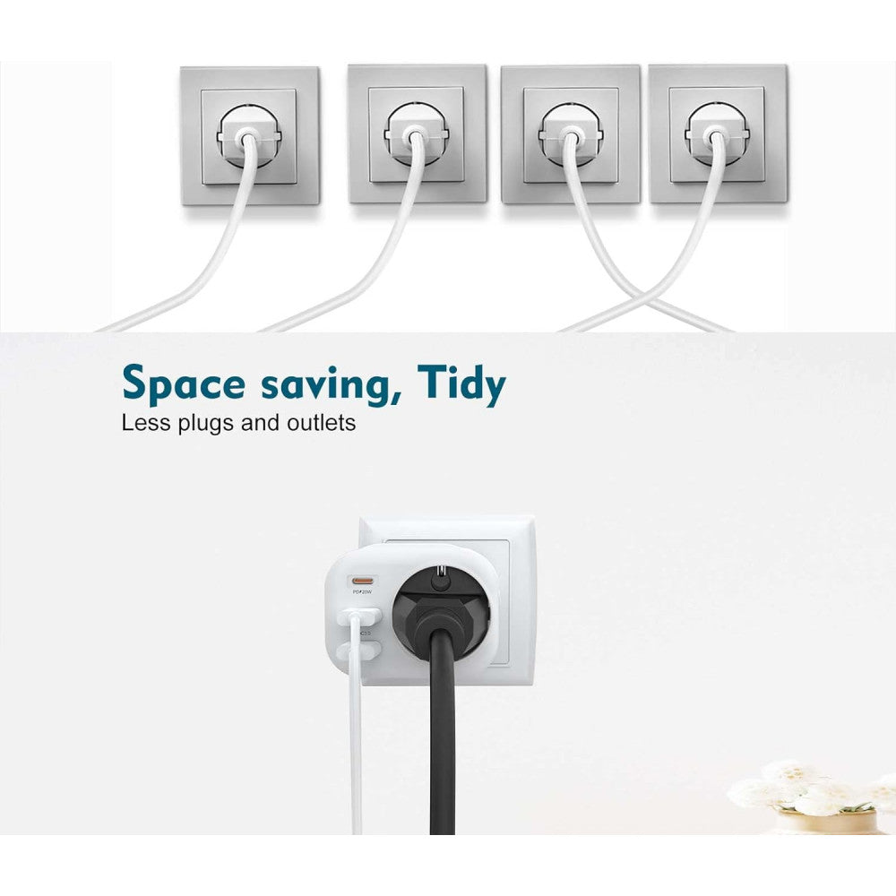 Сетевой переходник 20W PD QC3.0 2U 1C — Earldom ES-SC18