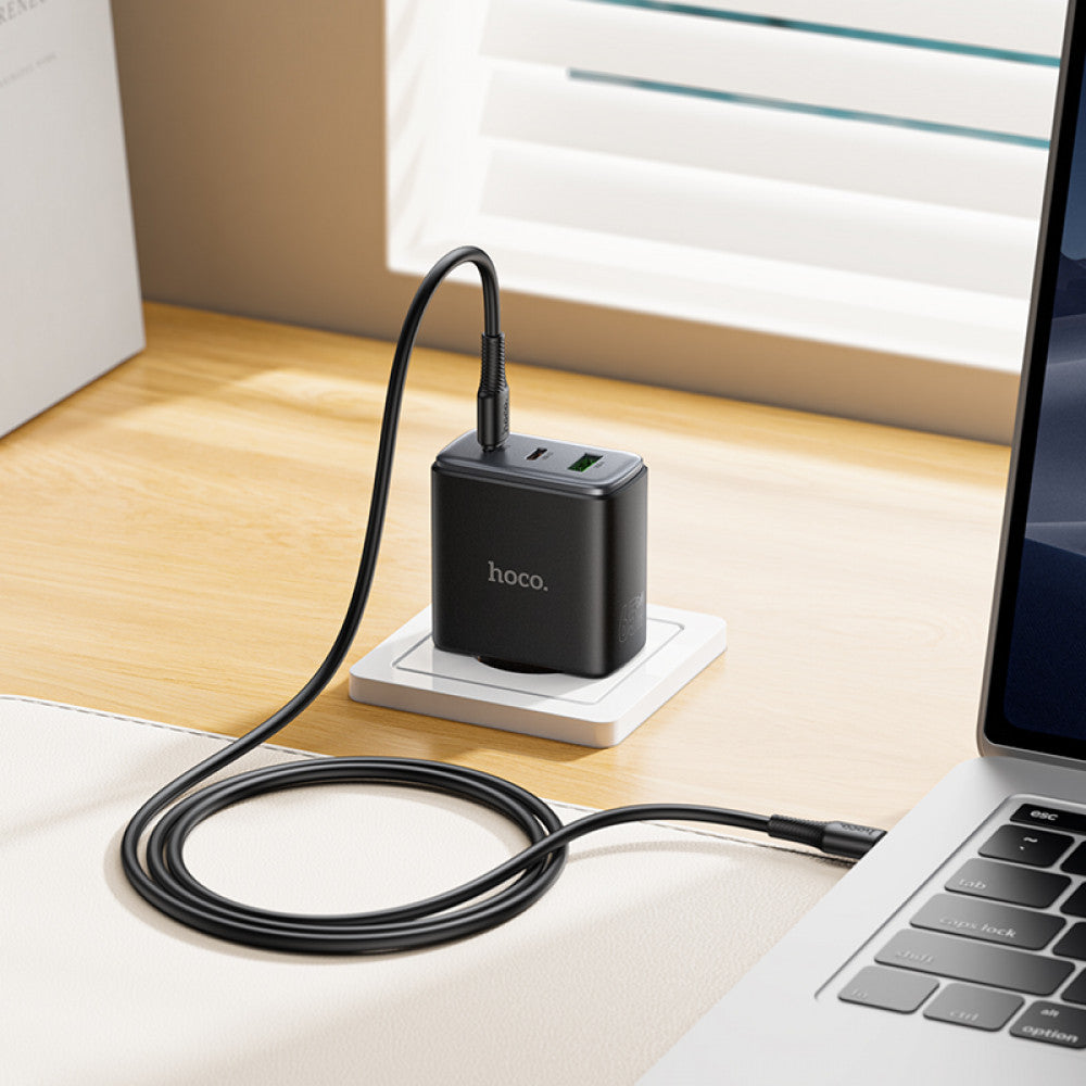 Home Charger | 65W | GaN | 2PD | 1U C to C Cable (1m) — Hoco C160A