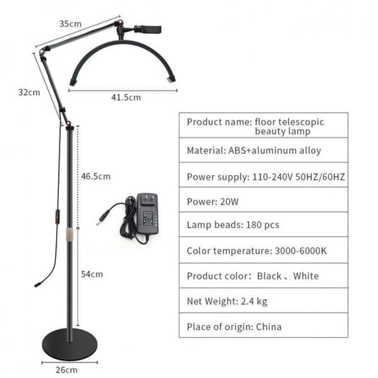 Лампа LED видео HD-M2X 20W White color 3200-5600K light:180pcs 40cm 87-132cm Alloy lamp head+metal support