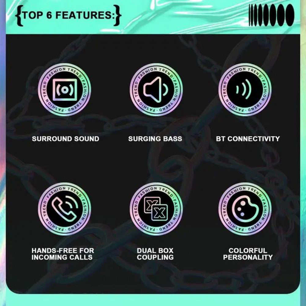 Mini Bluetooth Speaker - sound colorful luminous - X1 комплект 2 шт