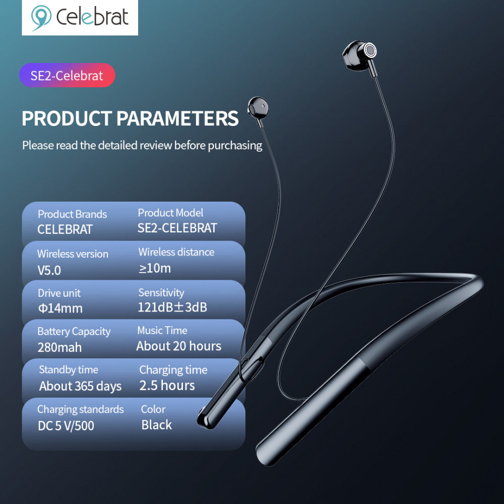 Навушники Bluetooth Celebrat SE2 — Black