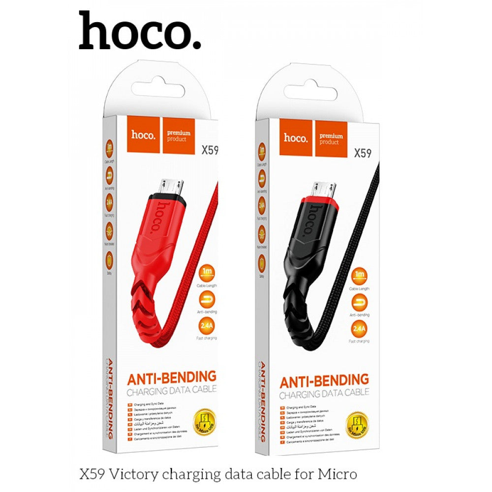 Кабель Micro 2.4A (1m) Hoco X59 — Red