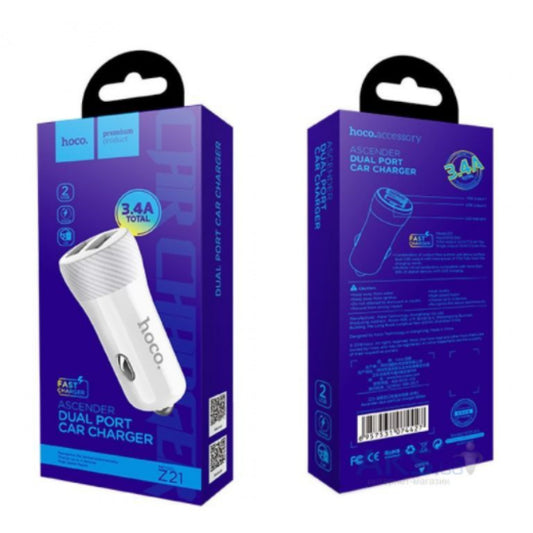 Car Charger 3.4A 2U Hoco Z21 - Black