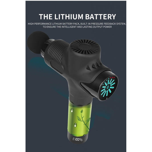 Портативний ручний масажер для тіла Fascial gun 8076 на літієвій батареї