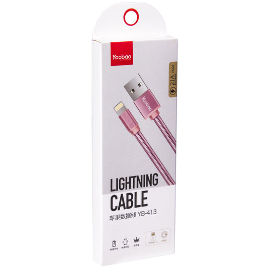 Кабель Lightning 18W (1m) Yoobao YB413 — Rose Gold