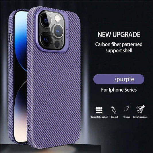 Накладка Чохли Camera Stand Carbon Case iPhone 14 - Deep Purple