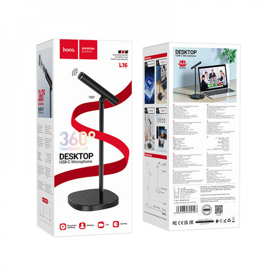 Desktop Microphone Hoco L16 Mike USB - Black