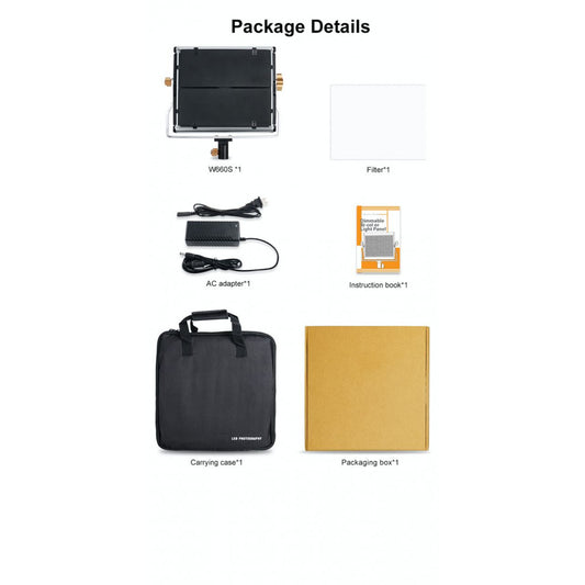 Лампа відеосвітло LED NEERWER NL660S 40W Bi-color LED 660pcs color 3300-5600K CRI 96+