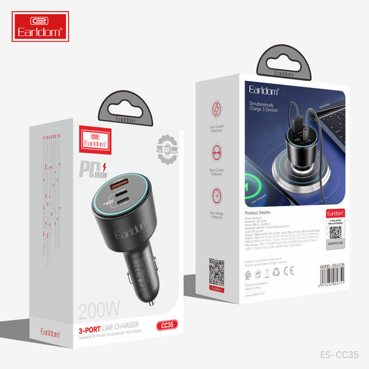 Car Charger 2.4A 1U 2C Earldom ES-CC35