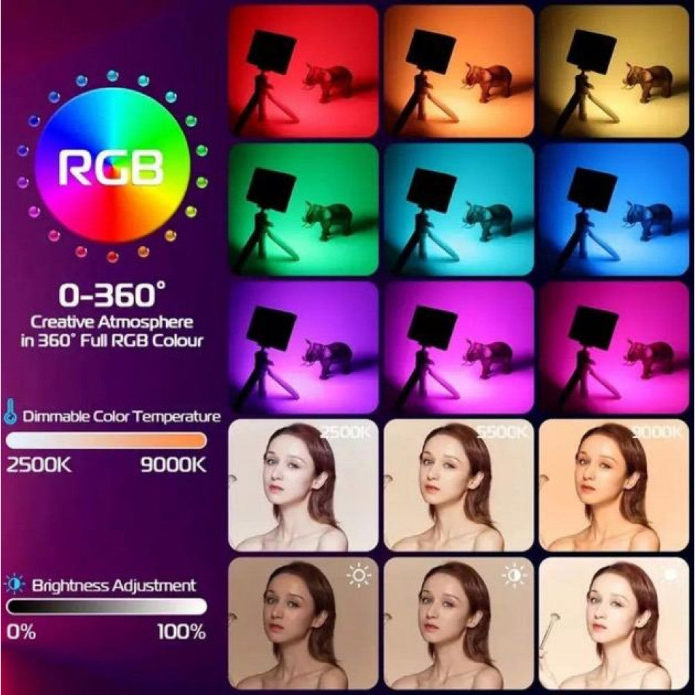 Лампа видеосвет LED AY-96JSSR RGB