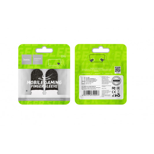 Hoco GM4 Phantom Superconducting Fiber Mobile Game Finger Cots (Silver Fiber) - Black & Silver