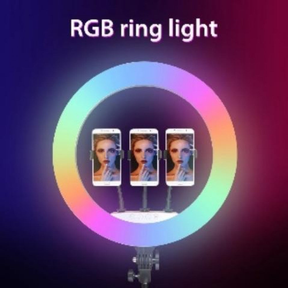 Лампа Кольцевая LED RL-21 RGB Original 54 cm 65w | 416 Lights | Remote I 3m cable with plug I 3 holder I carry bag