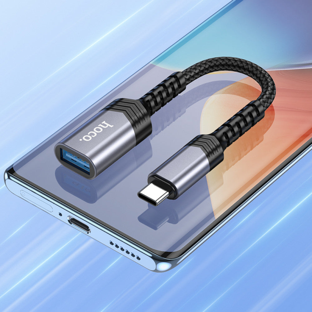 Adapter OTG USB C до USB Hoco UA24 — Metal Gray