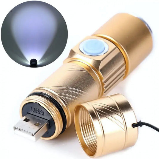 Ручной аккумуляторный карманный фонарик с USB и ZOOM SY - 501 — Black